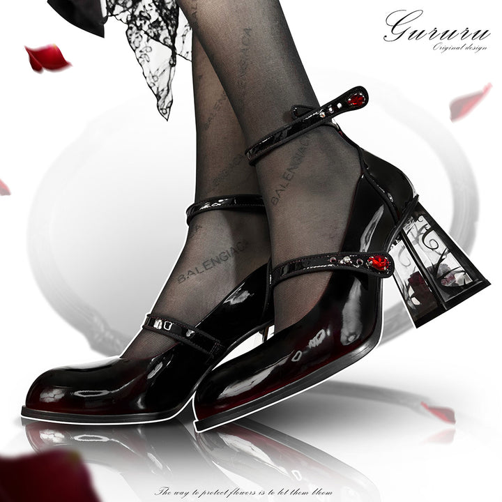 Gothic Rose Black High Heel