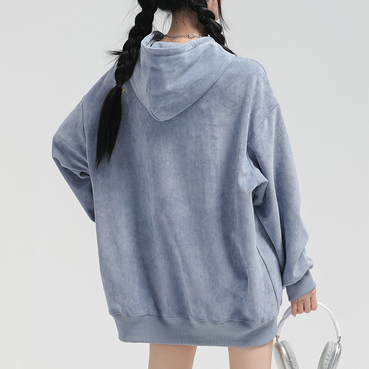 Star graffiti pullover loose sweatshirt