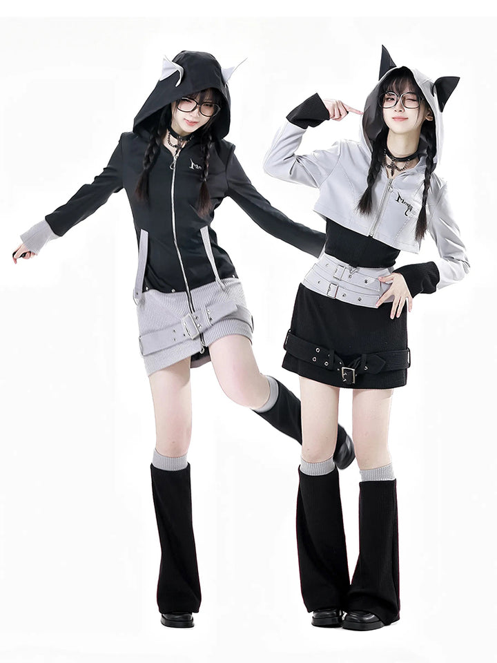 Harajuku Cat Ear Outfit Jacket / Dress / Skirt / Tank Top / Leg Warmers