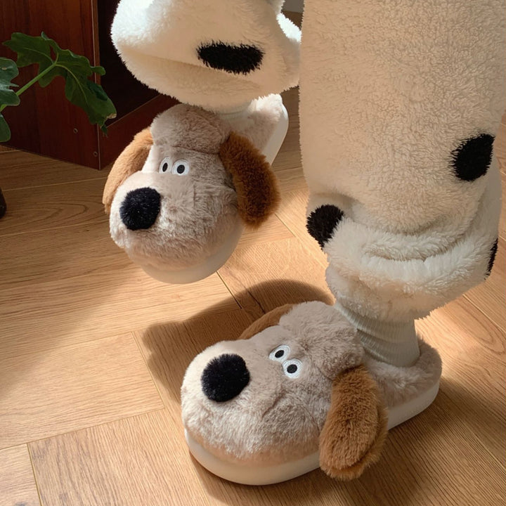 Cute Puppy Plush Slippers