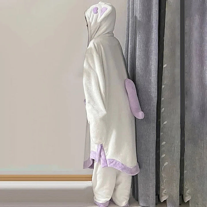Cartoon Ghost Cat Plush Pajamas Set