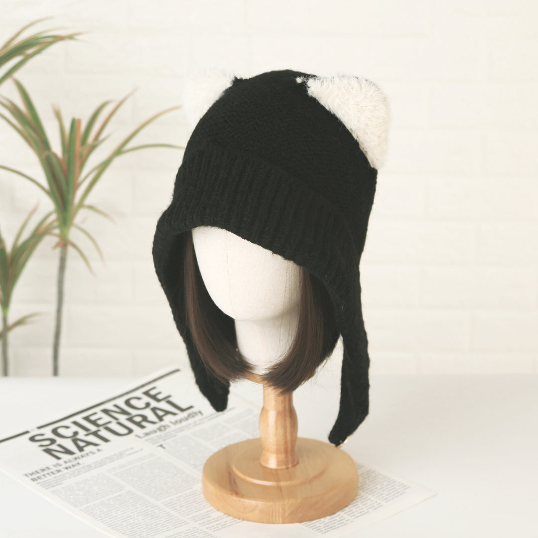 Fox Plush Knit Beanie