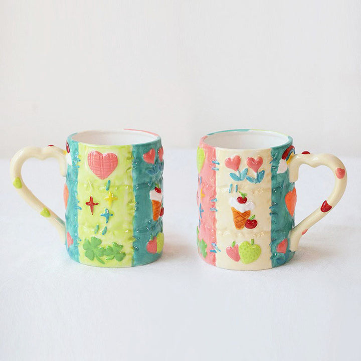 Love Heart Flower Ceramic Mug