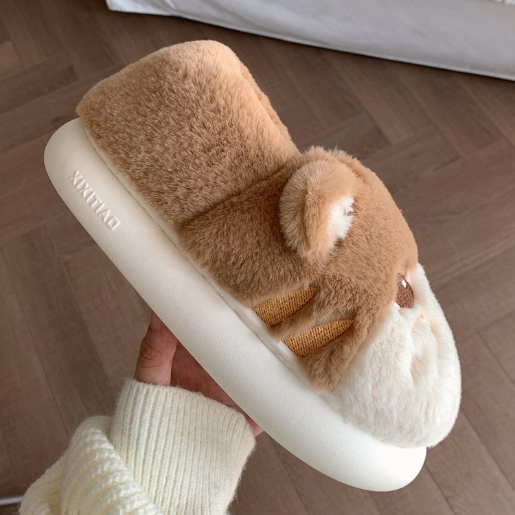 Kawaii Cartoon Hamster Plush Slippers