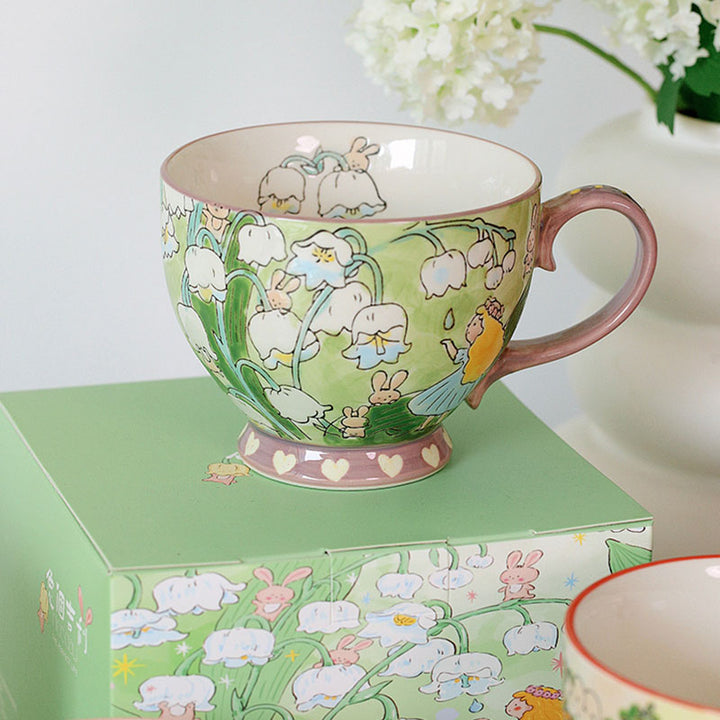 Cute Bunny Mushroom Lily of the Valley Mug