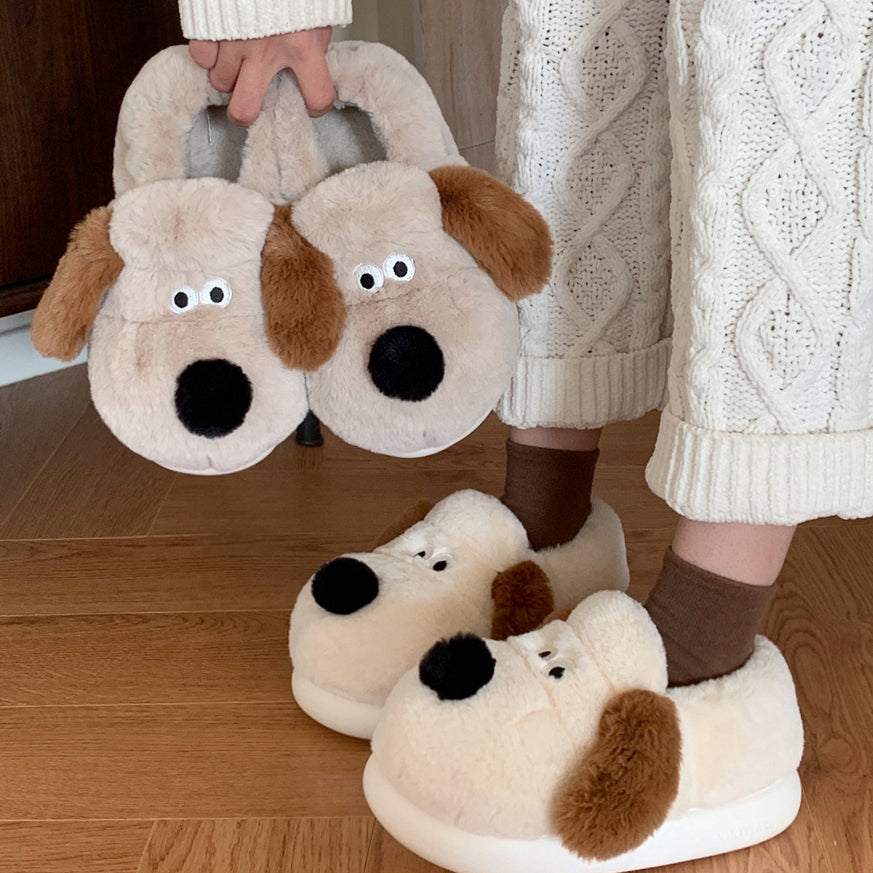 Cute Puppy Plush Slippers
