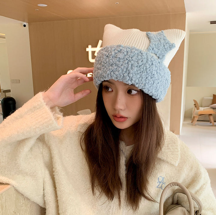 Cat Ears Star Knitted Hat