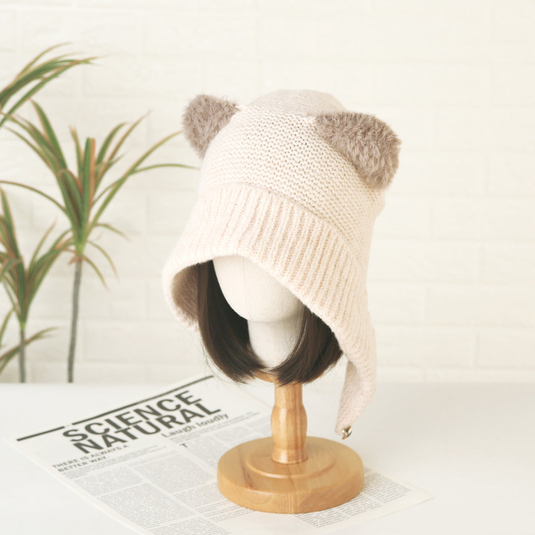 Fox Plush Knit Beanie