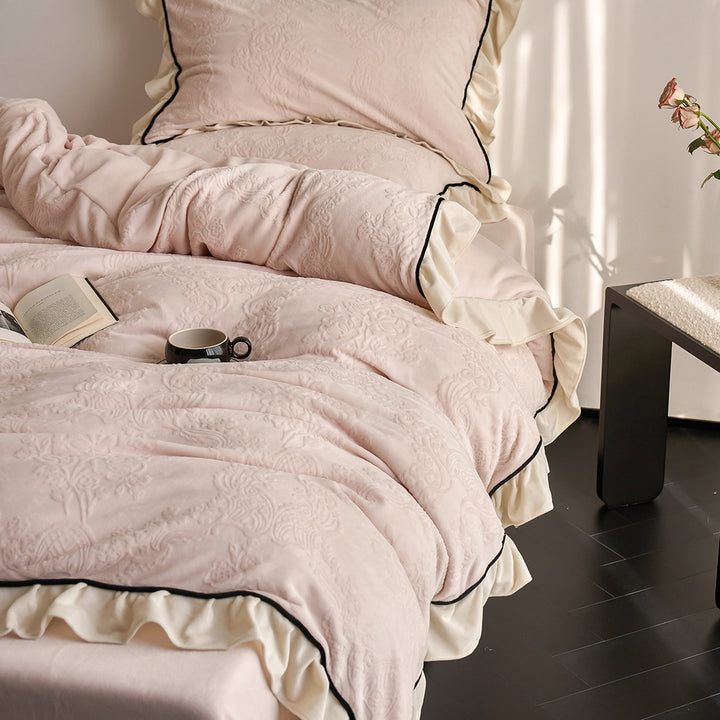 Cozy European Textured Thick Bedding Set