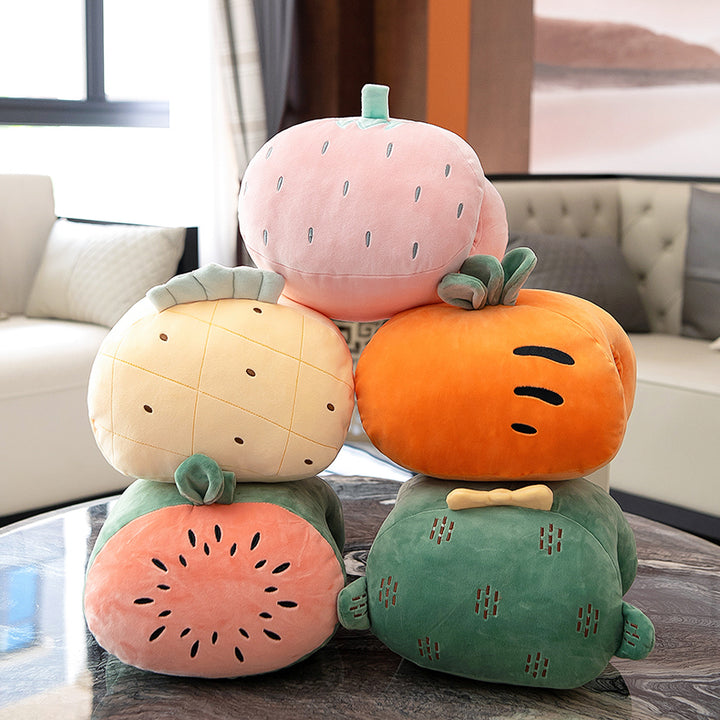 Cute Animal Fruit Plush Pillow Hand Warmer