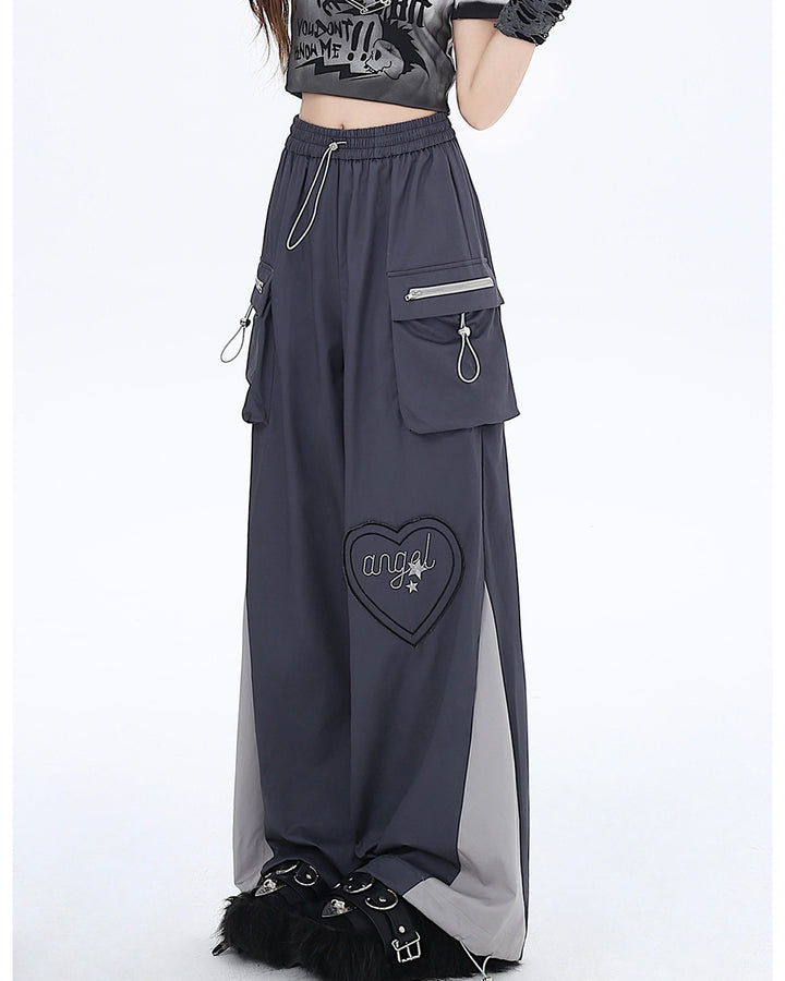 Heart Straight-Leg Cargo Pants