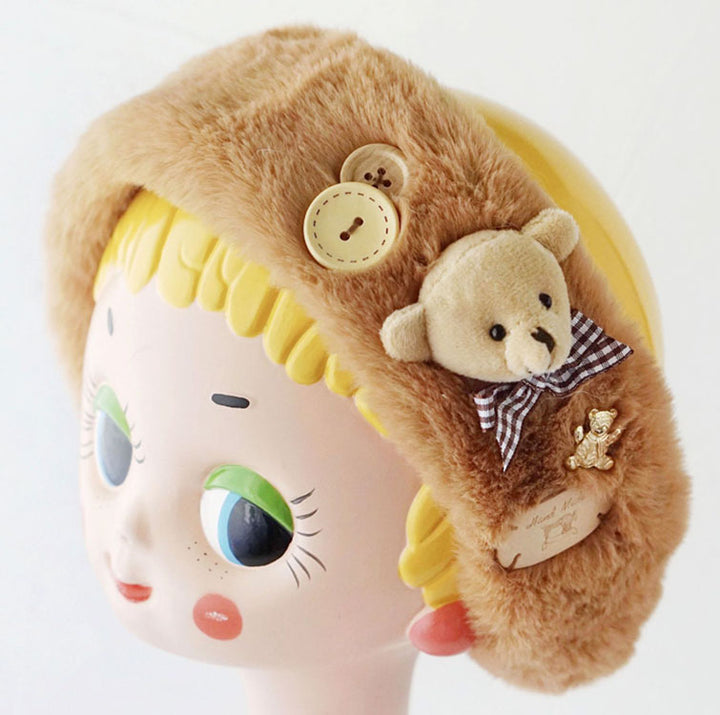 Plush Faux Fur Bear Headband