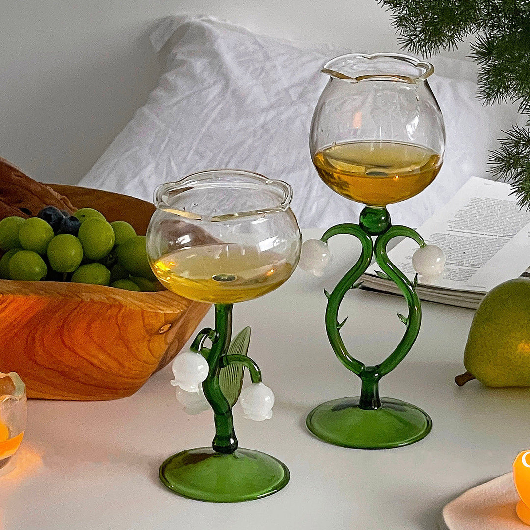 Handmade Lily Of The Valley Wine Glass