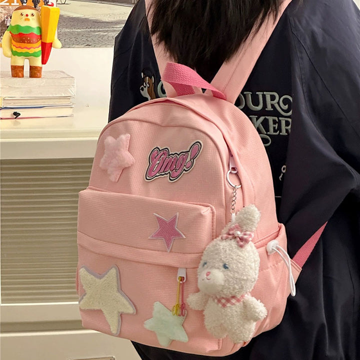 Stars Letters Embroidery School Backpack