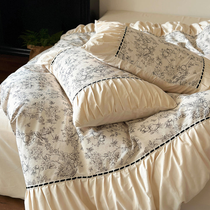 French Vintage Floral Cotton Bedding Set