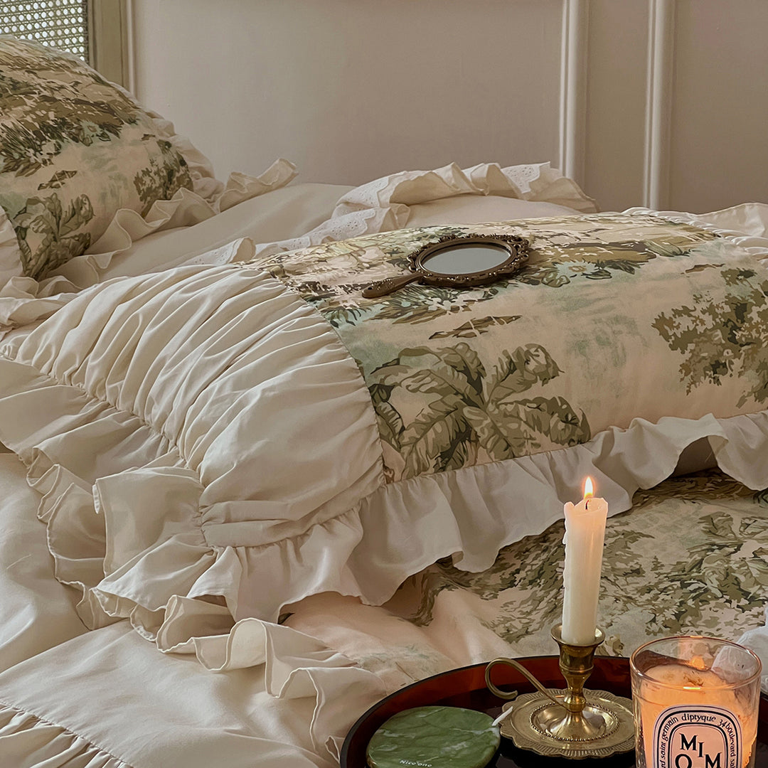 Romantic French Vintage Art Cotton Lace Duvet Cover