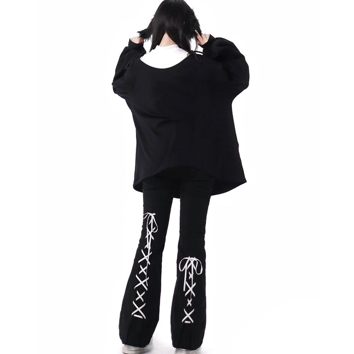 Kitty Pattern Coat Top Fleece Straight Leg Pants Hoodie