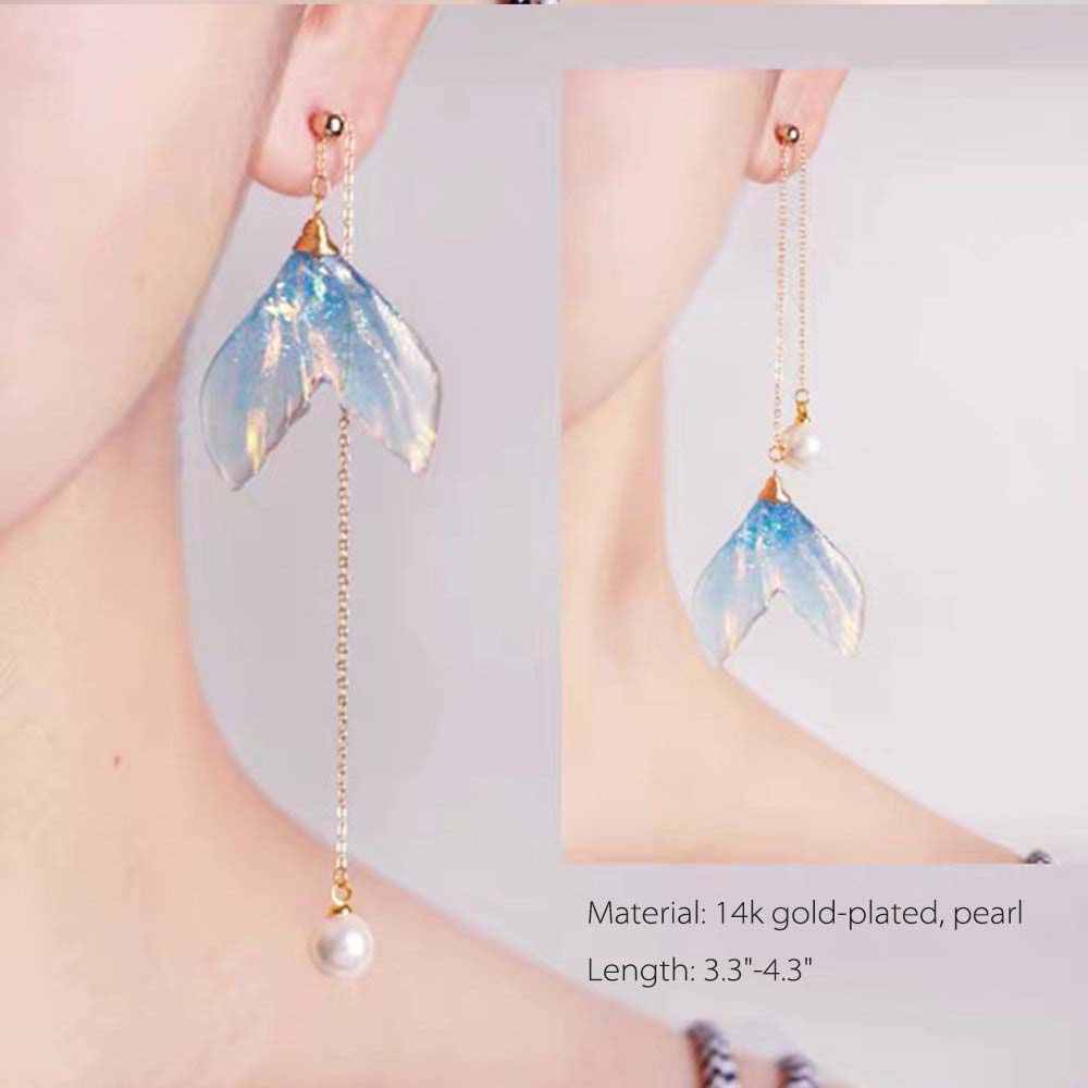 Blue Moonlight Mermaid Earrings