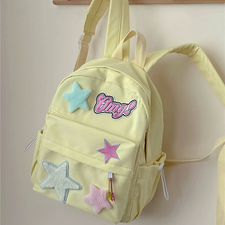 Stars Letters Embroidery School Backpack