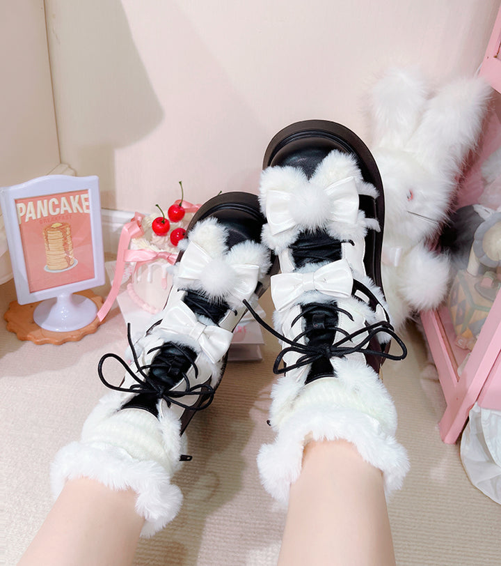 Lolita-style Fleece winter short snow boots