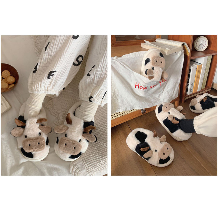 Cartoon Cow Cotton Slippers