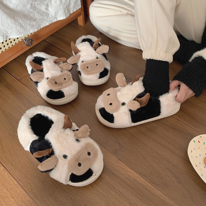 Cartoon Cow Cotton Slippers
