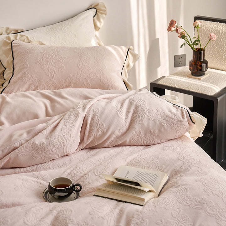 Cozy European Textured Thick Bedding Set