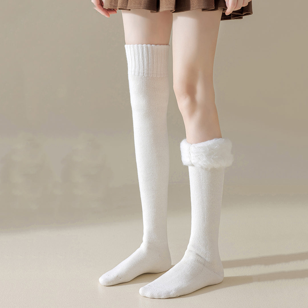 Solid Color Autumn/Winter Thickened Over-the-Knee Socks