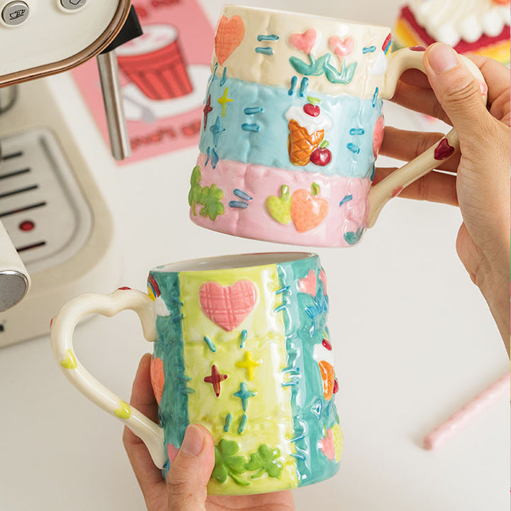 Love Heart Flower Ceramic Mug