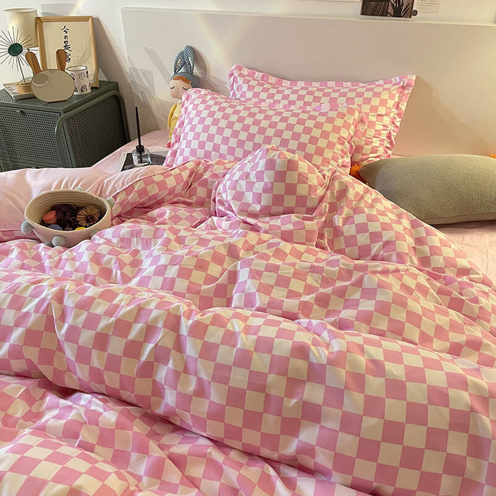 Pink Mini Check Bedding Set