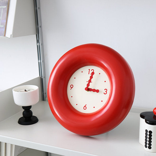 Red Minimalist Clock Wall Clock