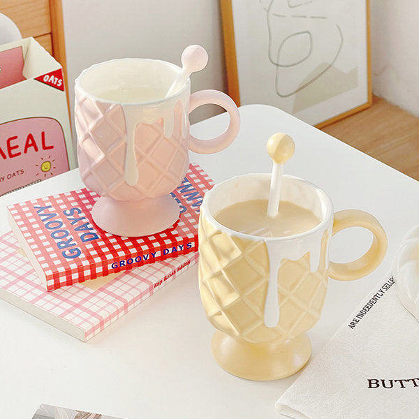 Ice Cream Cone Mug with Stirrer