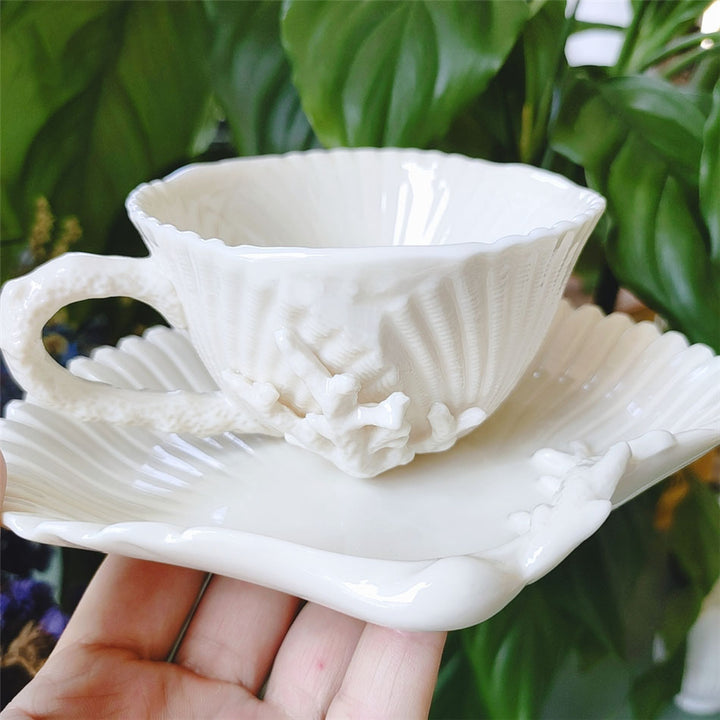Shell Coffee Cup and Saucer