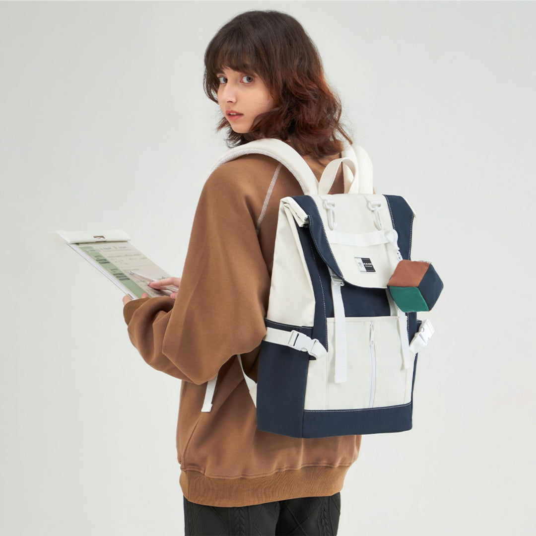 Color Block College Backpack