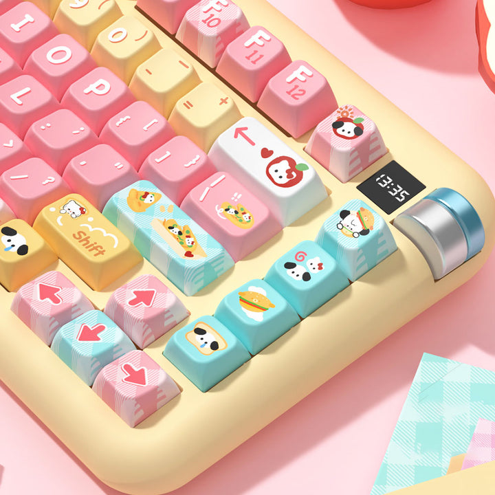Cute Kitty Puppy Toast Keycap Set
