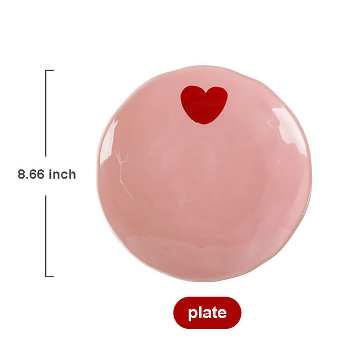 Pink Love Heart Tableware