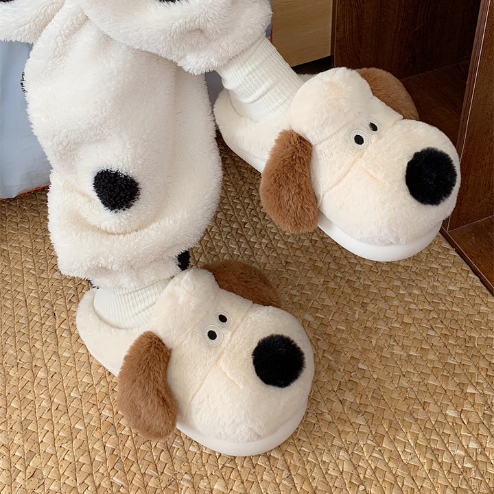 Cute Puppy Plush Slippers