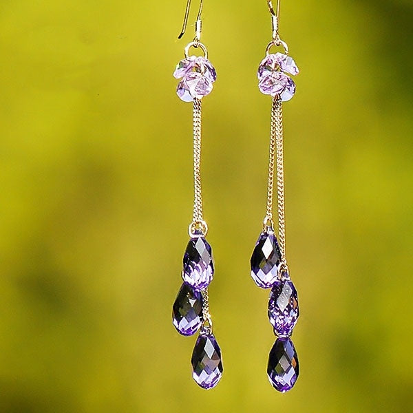 Teardrop Crystal Earrings - Austrian Crystals