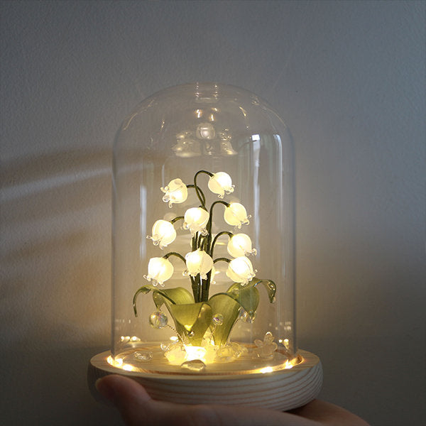 Lily of The Valley Night Light - Plastic - Glass - Wood