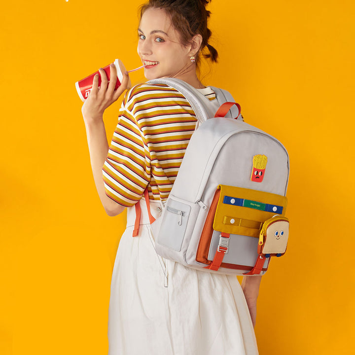 Cute Cartoon Toast Fries Backpack