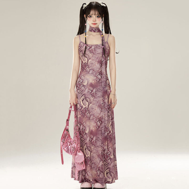 Purple Summer Mid-length Dress