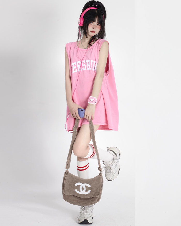 Vintage Summer-style Oversized Loose Tank Top