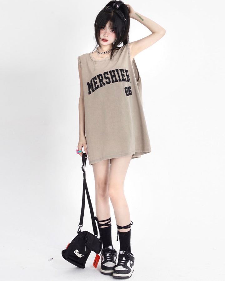 Vintage Summer-style Oversized Loose Tank Top