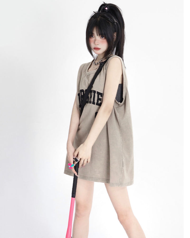 Vintage Summer-style Oversized Loose Tank Top