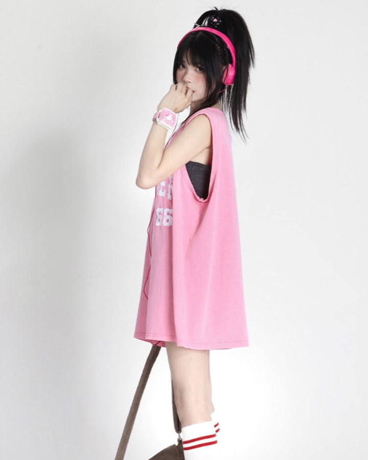 Vintage Summer-style Oversized Loose Tank Top