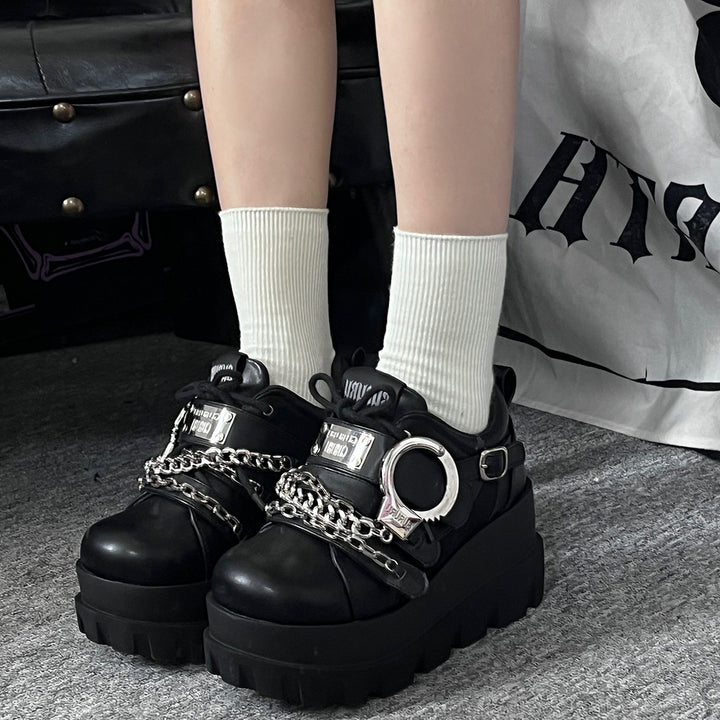 Grunge Y2K chain decoration Platform Shoes