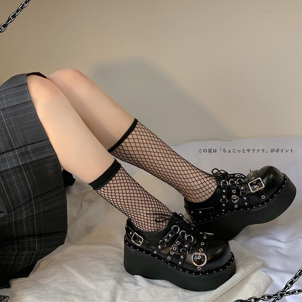 Punk Gothic buckle Platform shoes