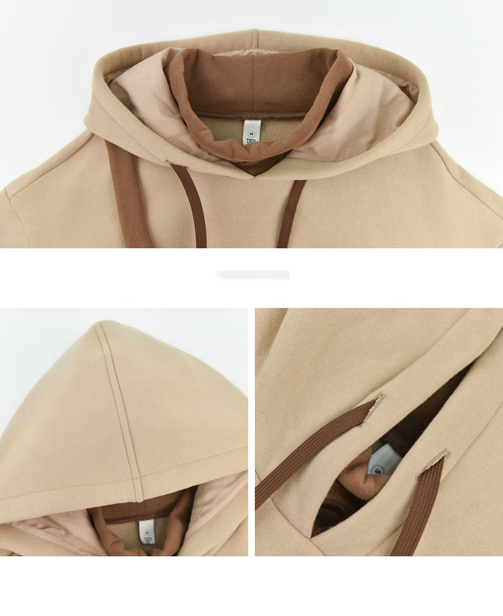 Cute Bear Fake Two-Piece Plush Hoodie
