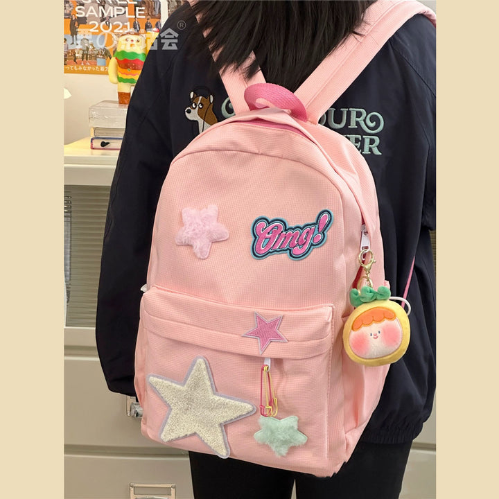 Stars Letters Embroidery School Backpack