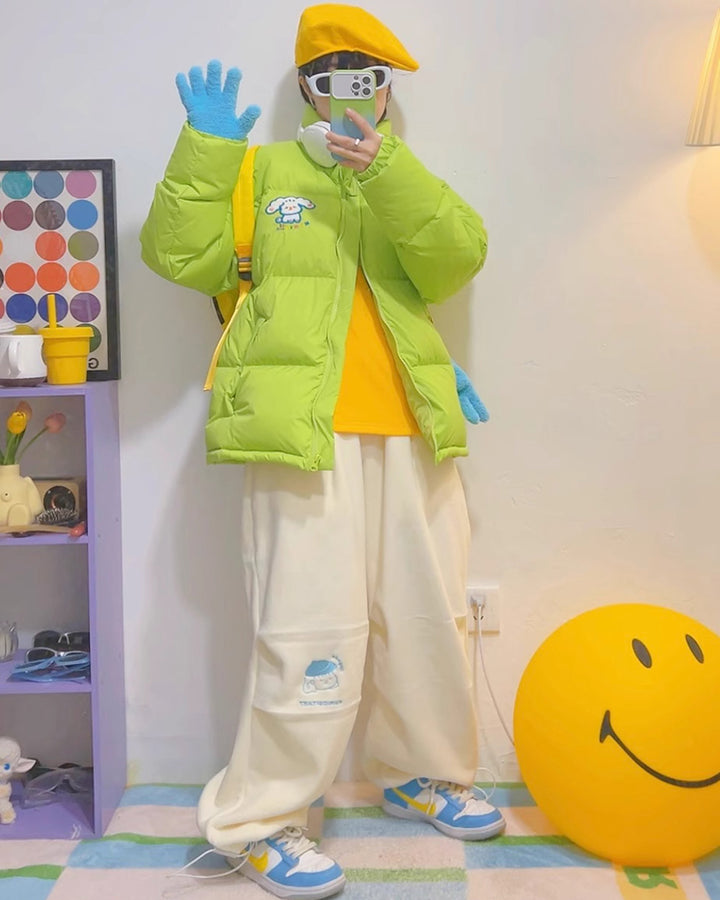 American-style Loose Inner Fleece Thick Pants